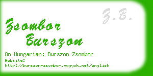 zsombor burszon business card